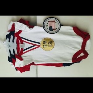 New 3 Babykiss Bodysuits Team USA 0-3m 100% Cotton Olympics